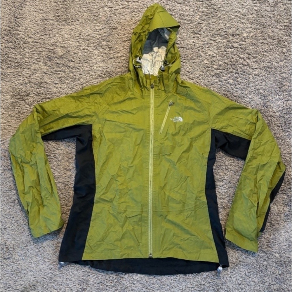 The North Face Womens FUTURELIGHT Flight Series Hooded Rain Jacket Green Black M